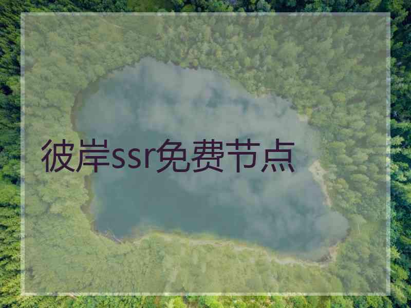 彼岸ssr免费节点